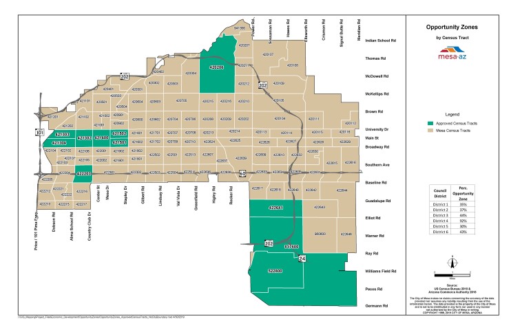 City of Mesa Arizona Opportunity Zones Map