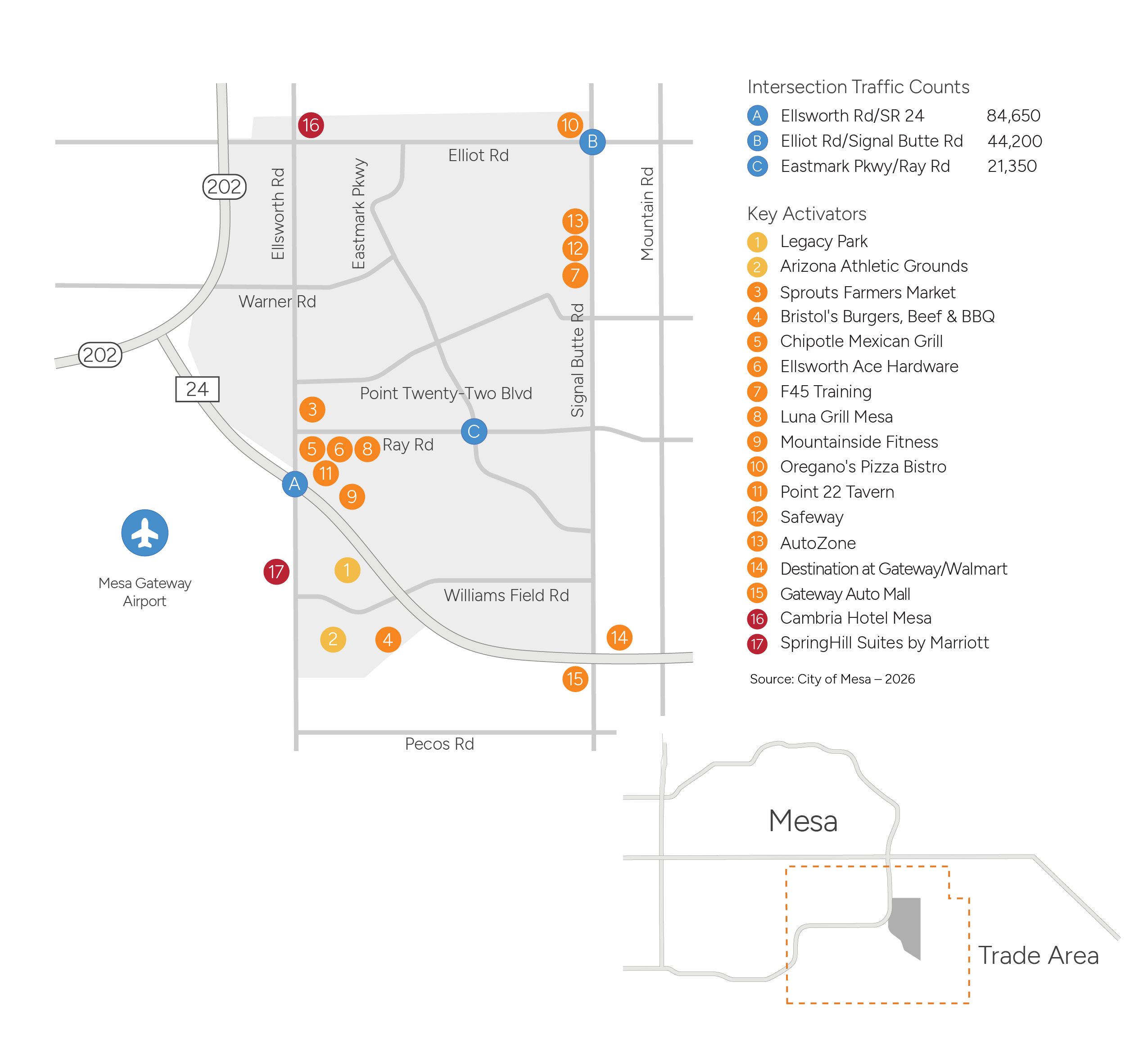 Mesa Gateway Map Mesa Gateway Map