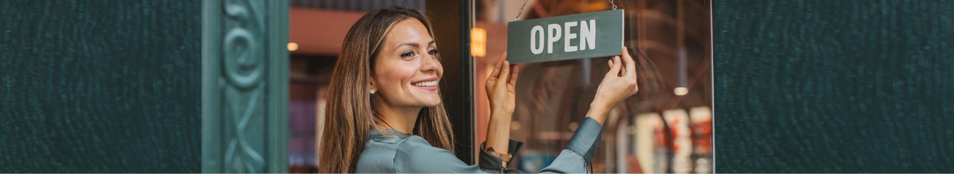 MBB Header Photo - Lady and open sign